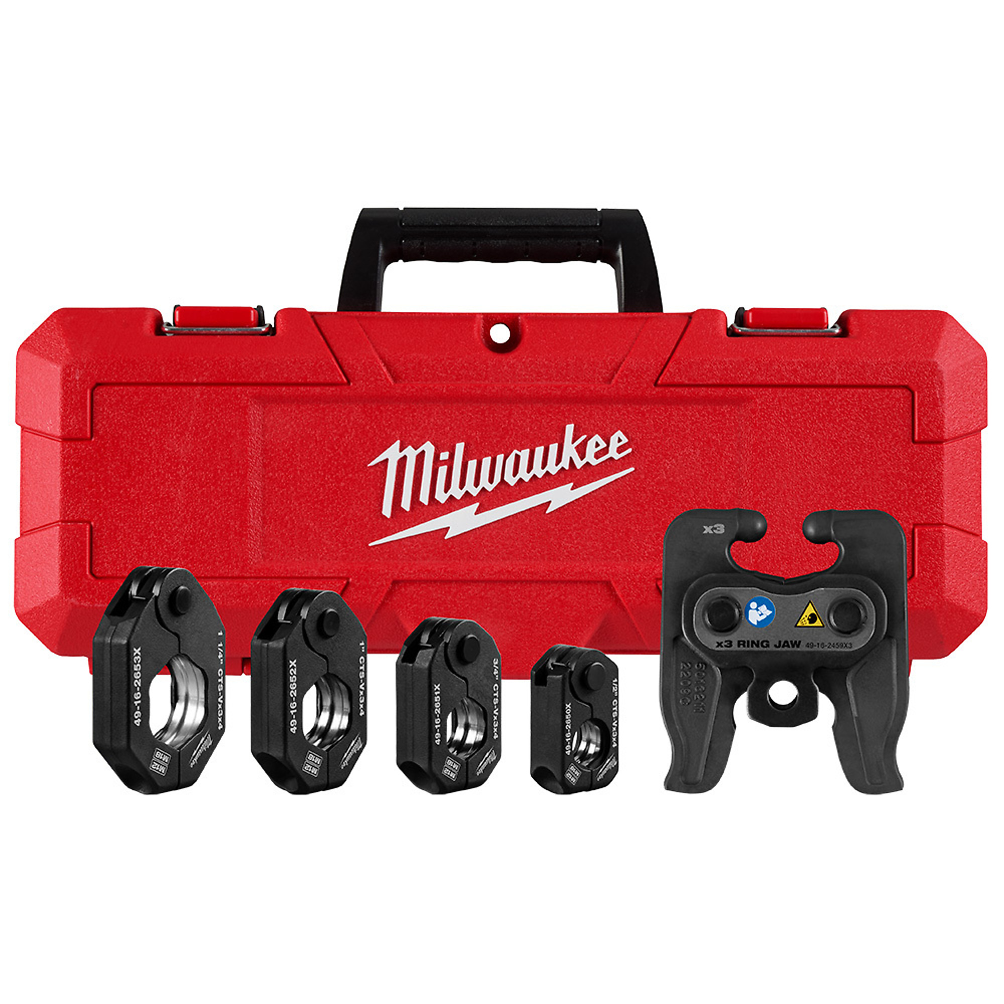 Milwaukee, 1/2" - 1-1/4" CTS-V Pivoting Press Ring Kit for M12™ FORCE LOGIC™ Press Tool, Model# 49-16-2490X